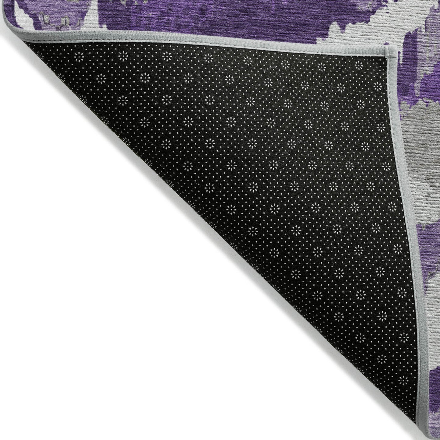 Tabselect Home Line 5' X 8' Purple Lavender And Gray Abstract Washable Indoor Outdoor Area Rug