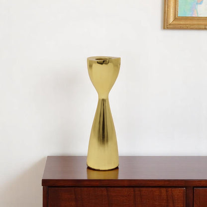 Tabselect Home Line 6" Gold Stainless Steel Tabletop Taper Candlestick