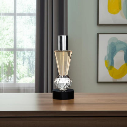 Tabselect Home Line 6" Silver Amber Clear And Black Faceted Crystal Tabletop Taper Candlestick