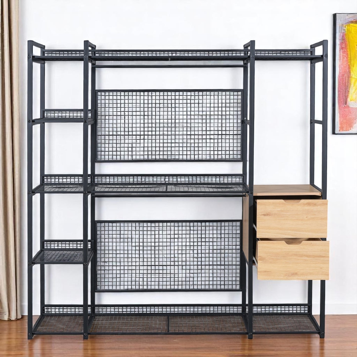 Tabselect Home Line 69" Black Metal Closet System