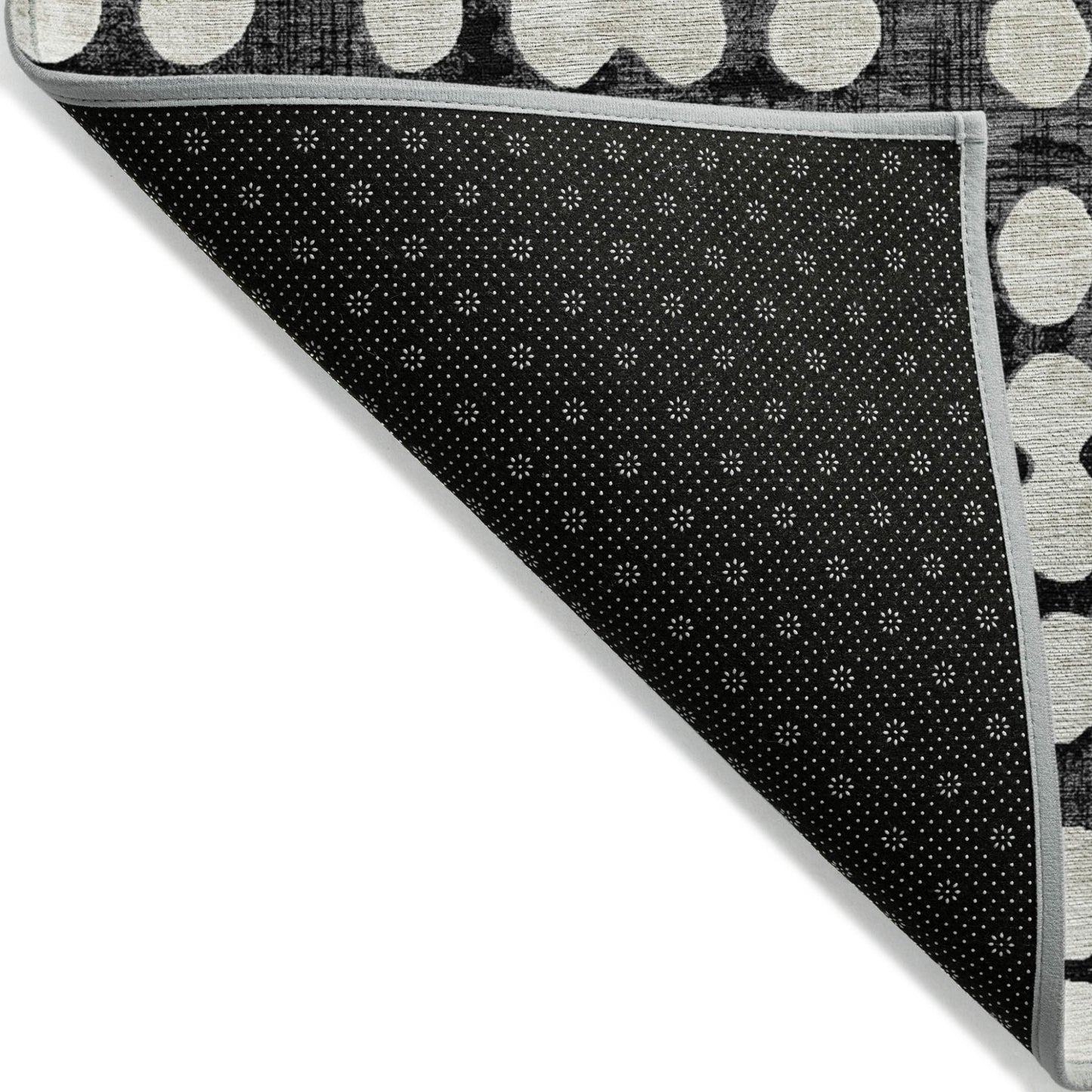 Tabselect Home Line 5' X 8' Black And Ivory Abstract Washable Indoor Outdoor Area Rug