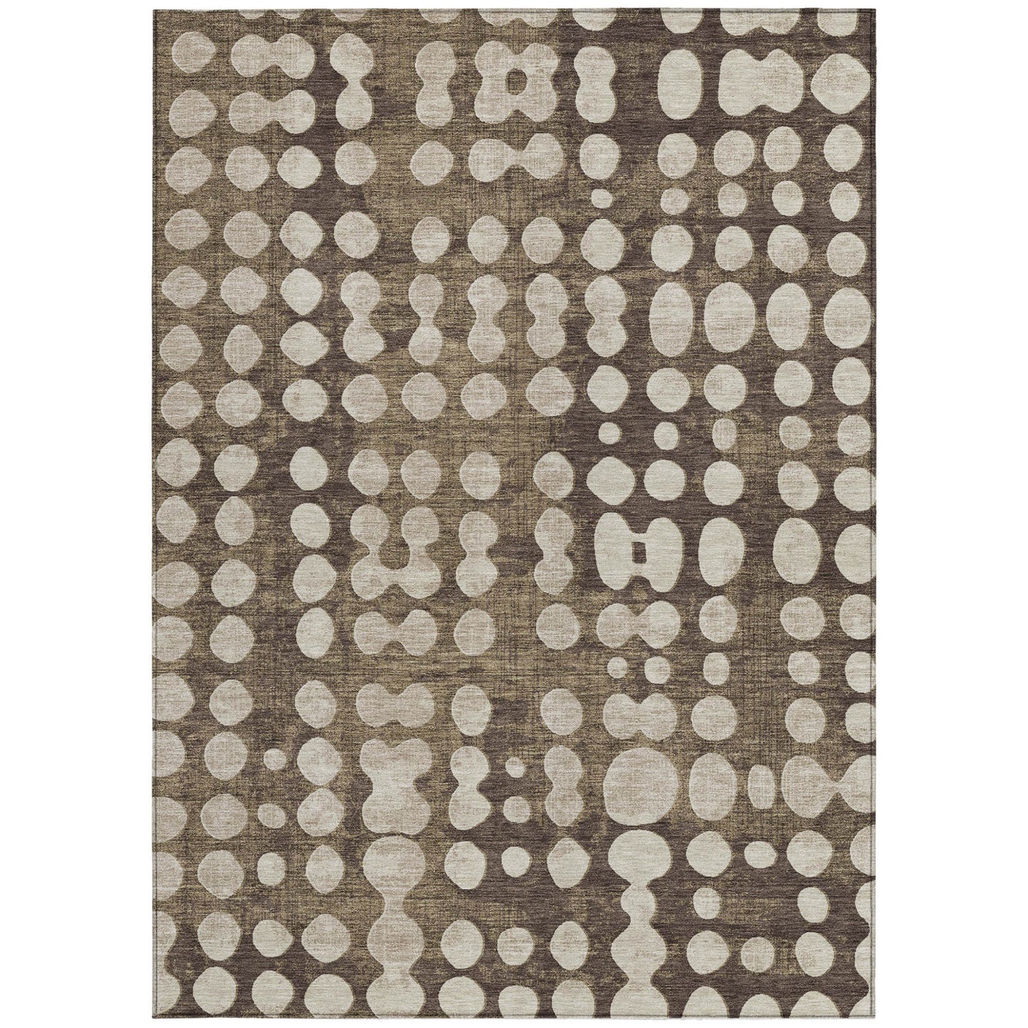 Tabselect Home Line 5' X 8' Brown And Beige Abstract Washable Indoor Outdoor Area Rug