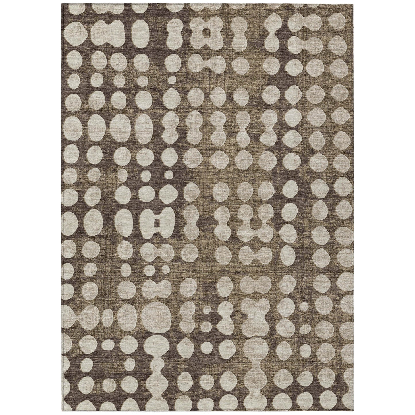 Tabselect Home Line 5' X 8' Brown And Beige Abstract Washable Indoor Outdoor Area Rug