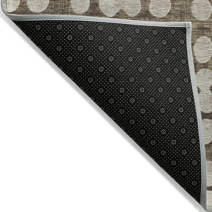 Tabselect Home Line 5' X 8' Brown And Beige Abstract Washable Indoor Outdoor Area Rug