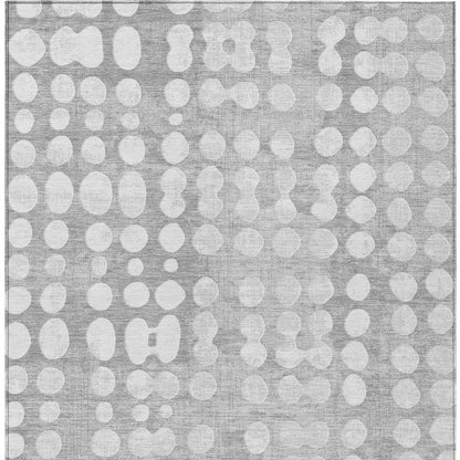 Tabselect Home Line 5' X 8' Gray And Ivory Abstract Washable Indoor Outdoor Area Rug