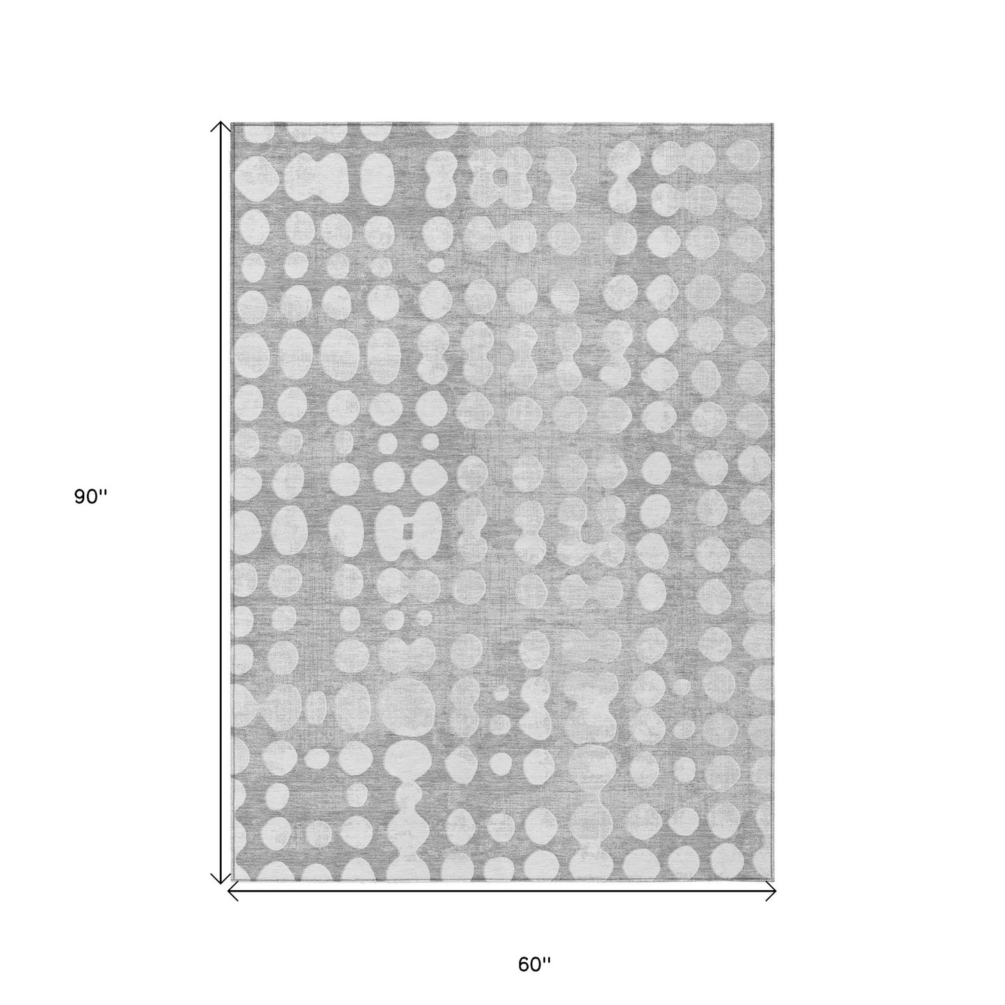 Tabselect Home Line 5' X 8' Gray And Ivory Abstract Washable Indoor Outdoor Area Rug