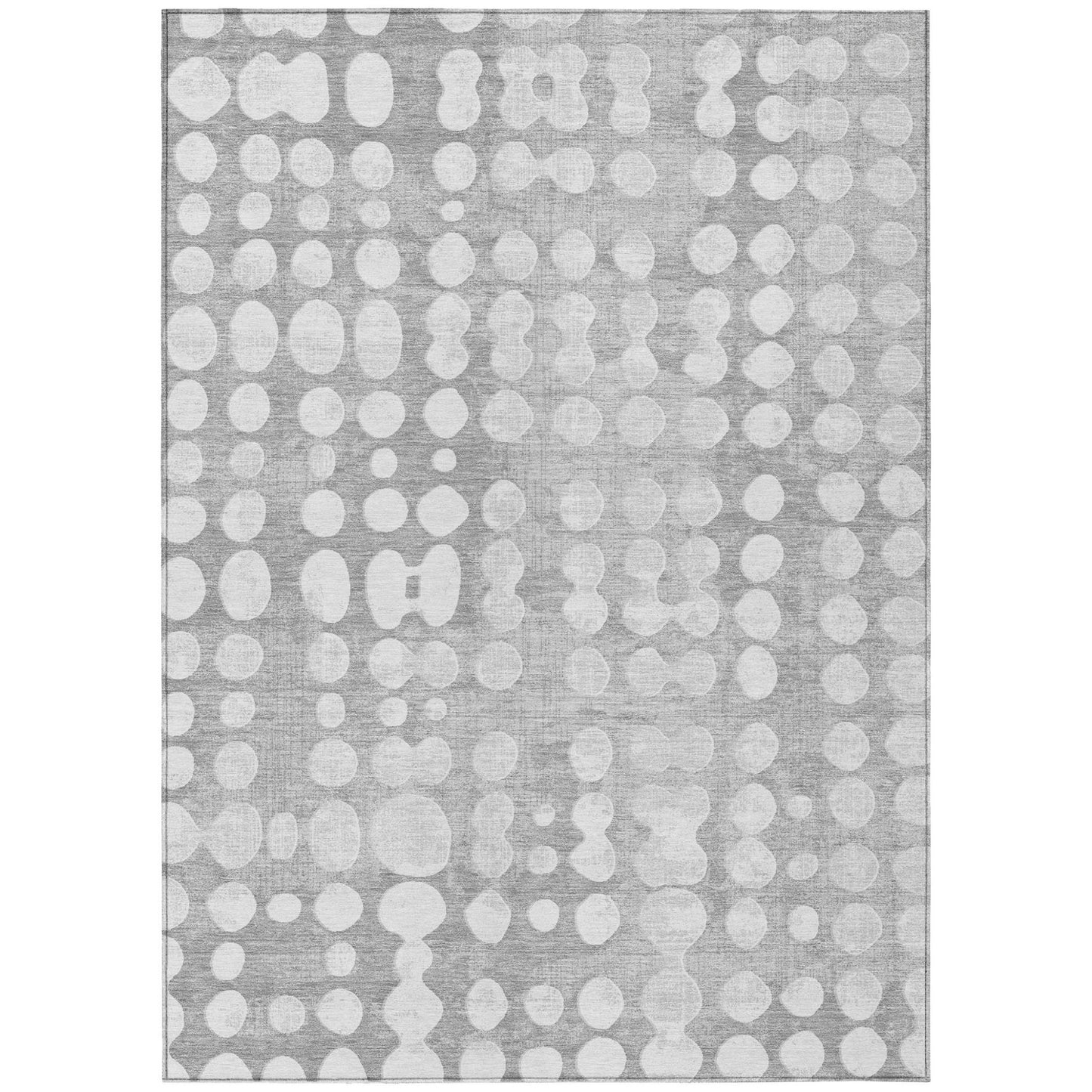 Tabselect Home Line 5' X 8' Gray And Ivory Abstract Washable Indoor Outdoor Area Rug