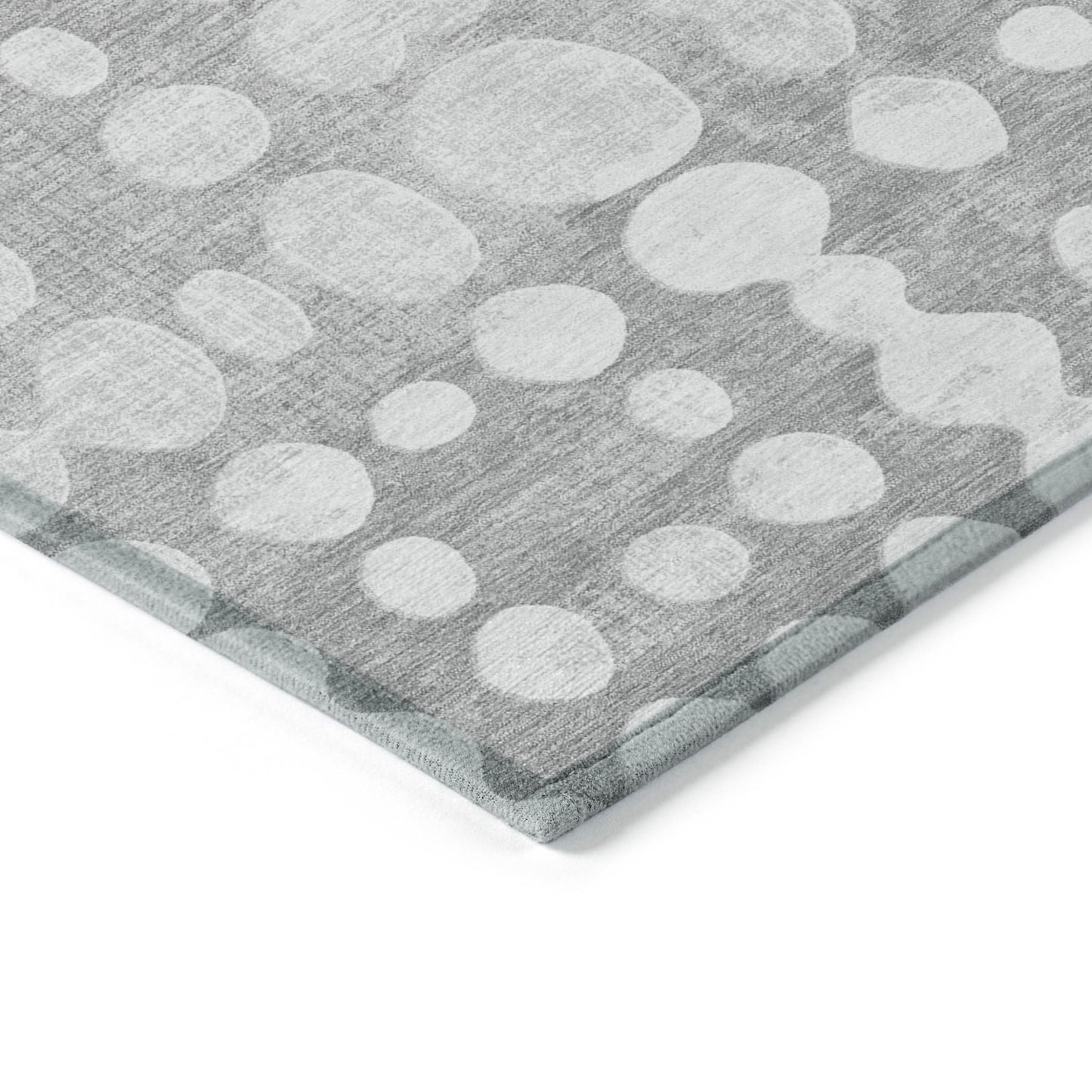 Tabselect Home Line 5' X 8' Gray And Ivory Abstract Washable Indoor Outdoor Area Rug