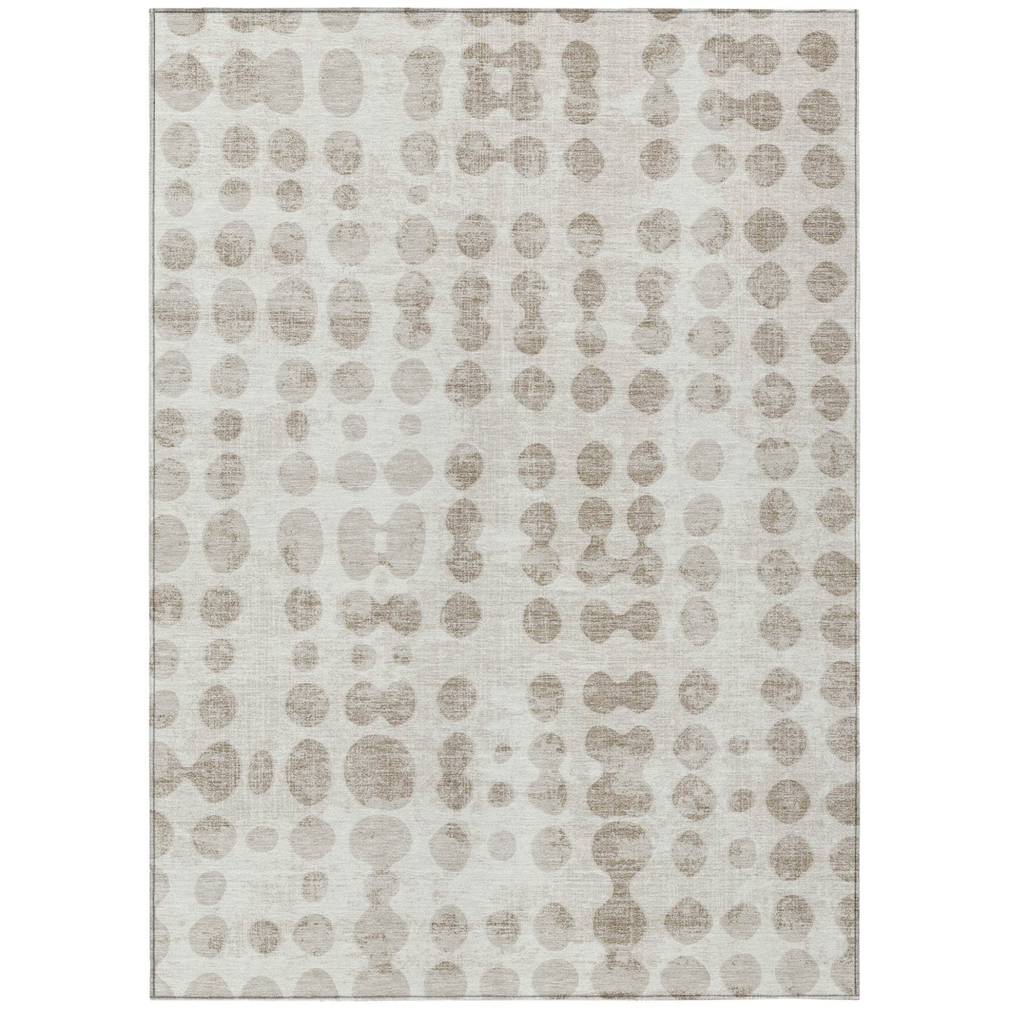 Tabselect Home Line 5' X 8' Ivory And Beige Abstract Washable Indoor Outdoor Area Rug