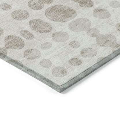Tabselect Home Line 5' X 8' Ivory And Beige Abstract Washable Indoor Outdoor Area Rug