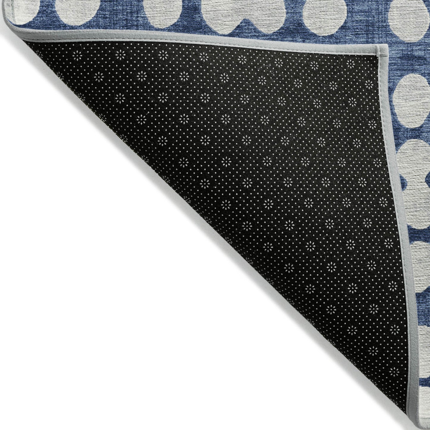 Tabselect Home Line 5' X 8' Navy Blue And Ivory Abstract Washable Indoor Outdoor Area Rug