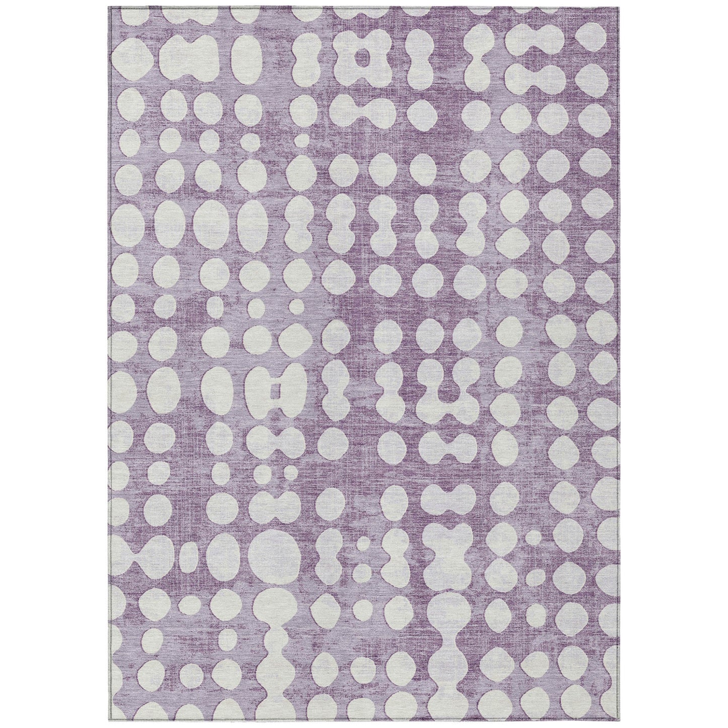 Tabselect Home Line 5' X 8' Purple And Ivory Abstract Washable Indoor Outdoor Area Rug