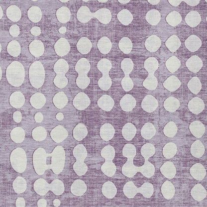 Tabselect Home Line 5' X 8' Purple And Ivory Abstract Washable Indoor Outdoor Area Rug