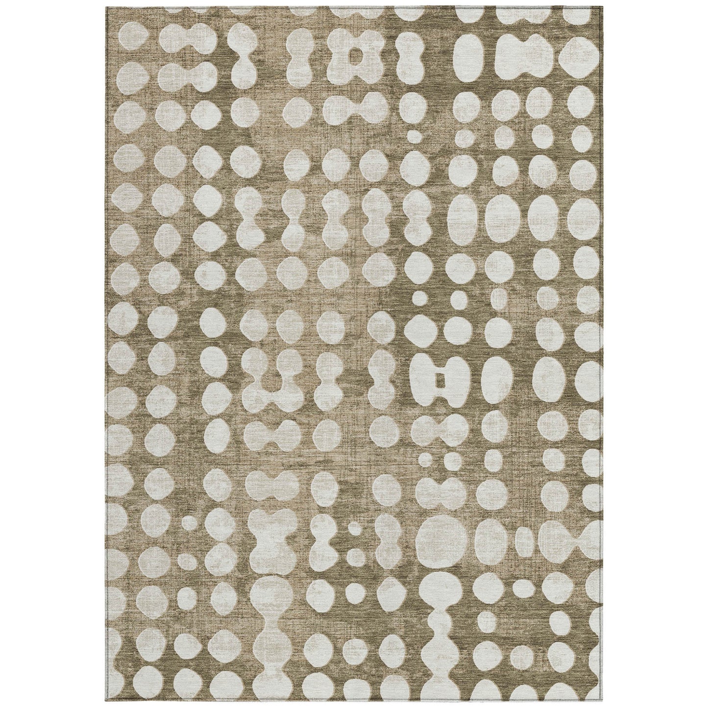 Tabselect Home Line 5' X 8' Taupe And Ivory Abstract Washable Indoor Outdoor Area Rug
