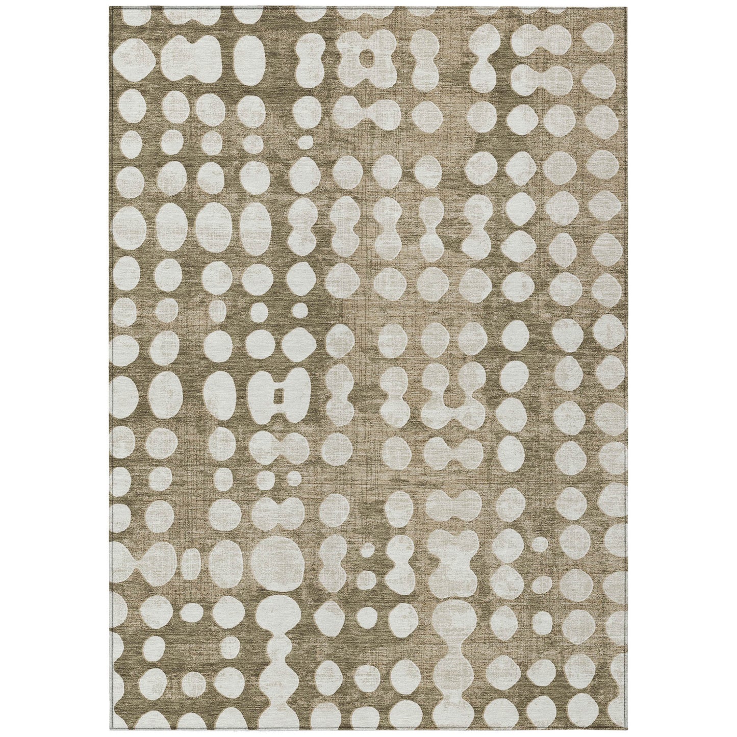 Tabselect Home Line 5' X 8' Taupe And Ivory Abstract Washable Indoor Outdoor Area Rug