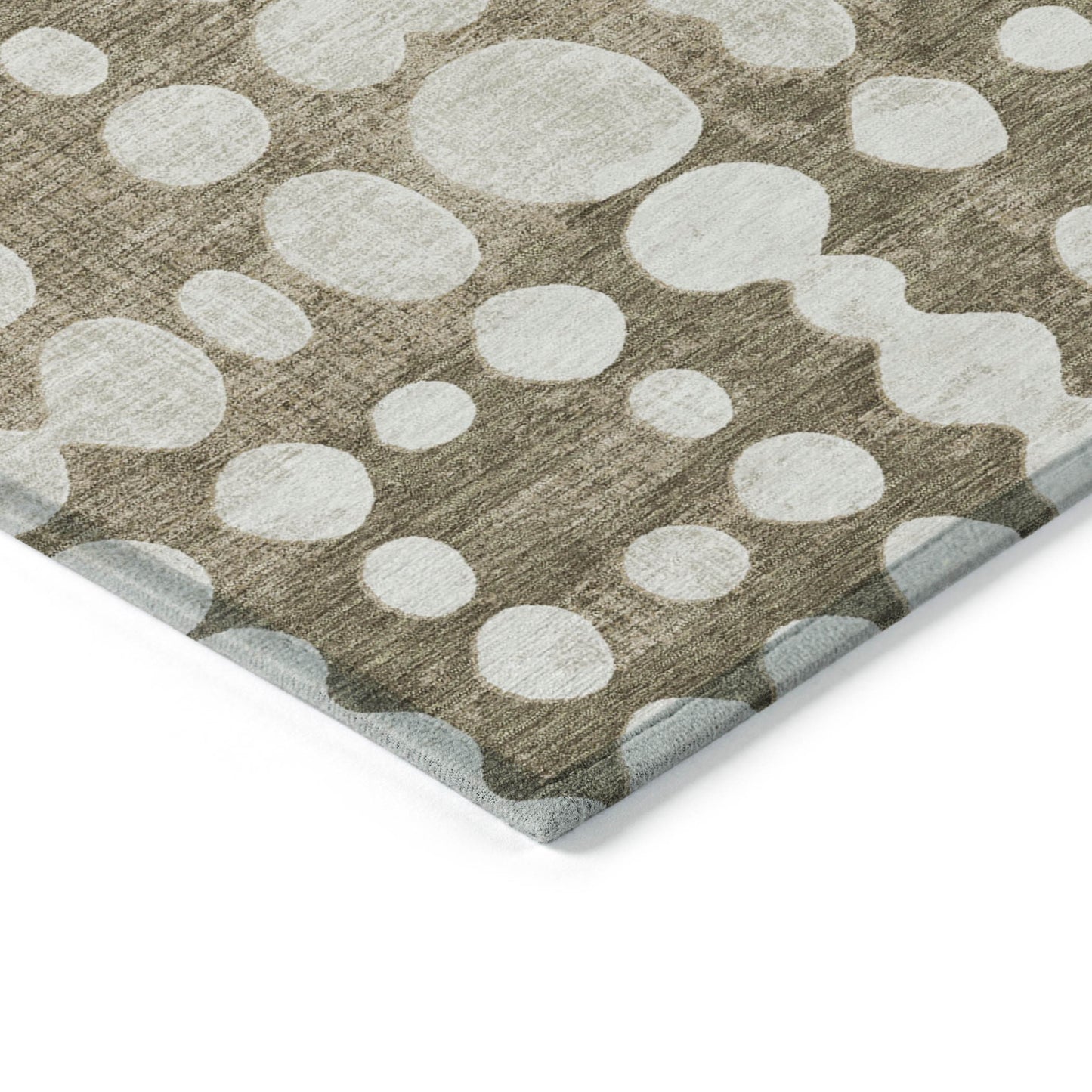 Tabselect Home Line 5' X 8' Taupe And Ivory Abstract Washable Indoor Outdoor Area Rug