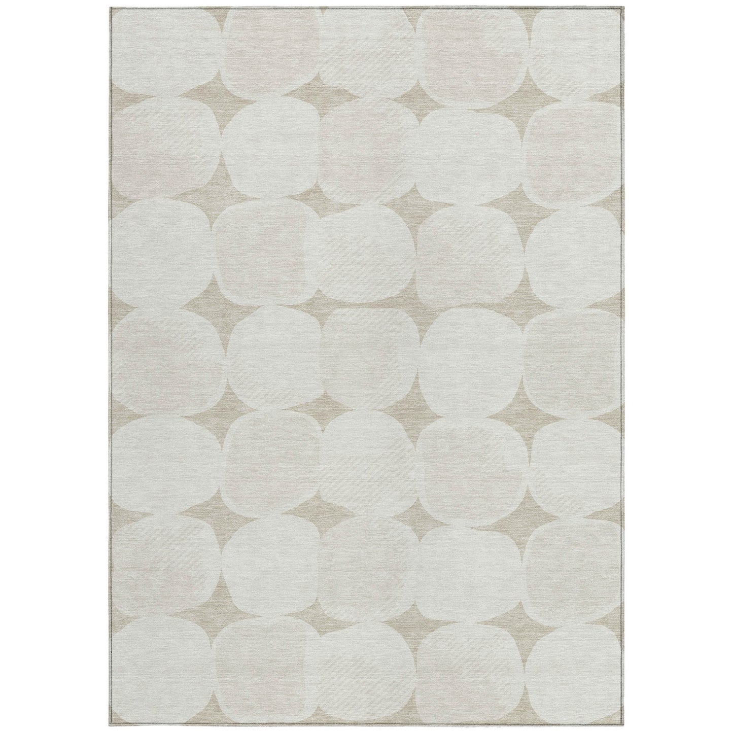 Tabselect Home Line 5' X 8' Beige And Brown Abstract Washable Indoor Outdoor Area Rug