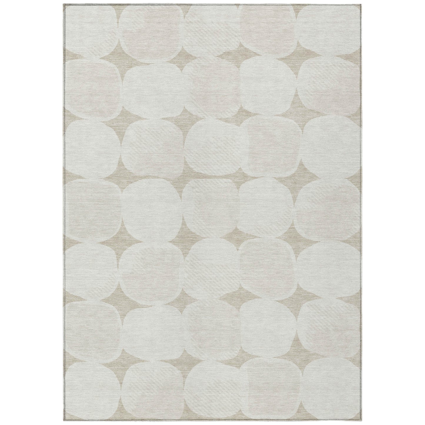 Tabselect Home Line 5' X 8' Beige And Brown Abstract Washable Indoor Outdoor Area Rug
