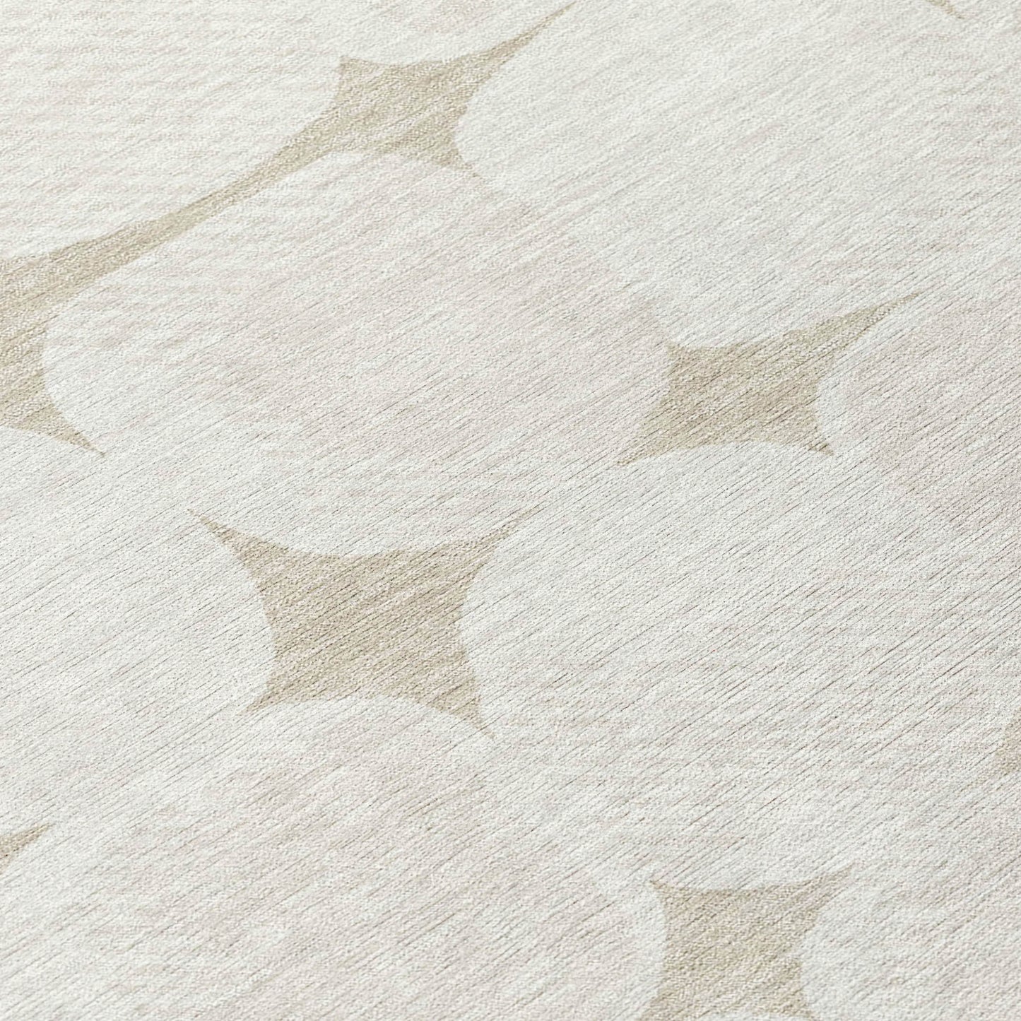 Tabselect Home Line 8' Beige And Brown Round Abstract Washable Indoor Outdoor Area Rug