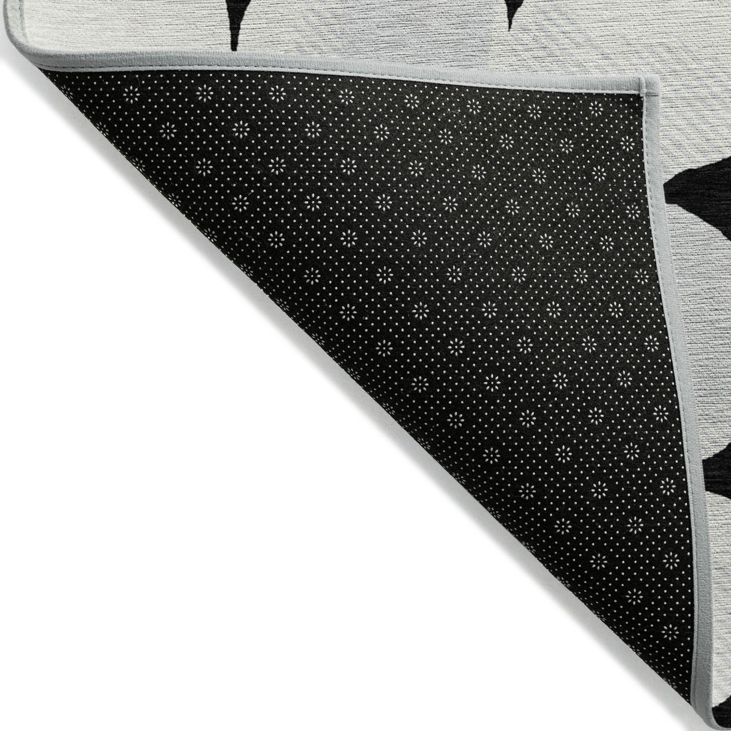 Tabselect Home Line 5' X 8' Black Gray And Ivory Abstract Washable Indoor Outdoor Area Rug