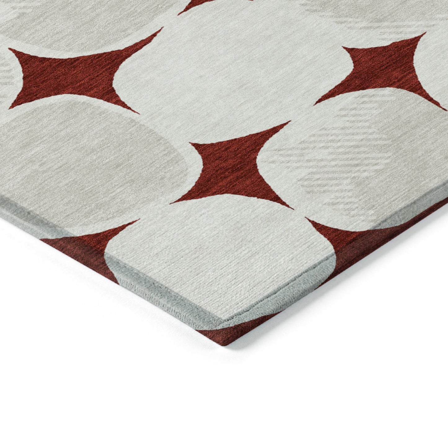 Tabselect Home Line 5' X 8' Burgundy Beige And Ivory Abstract Washable Indoor Outdoor Area Rug