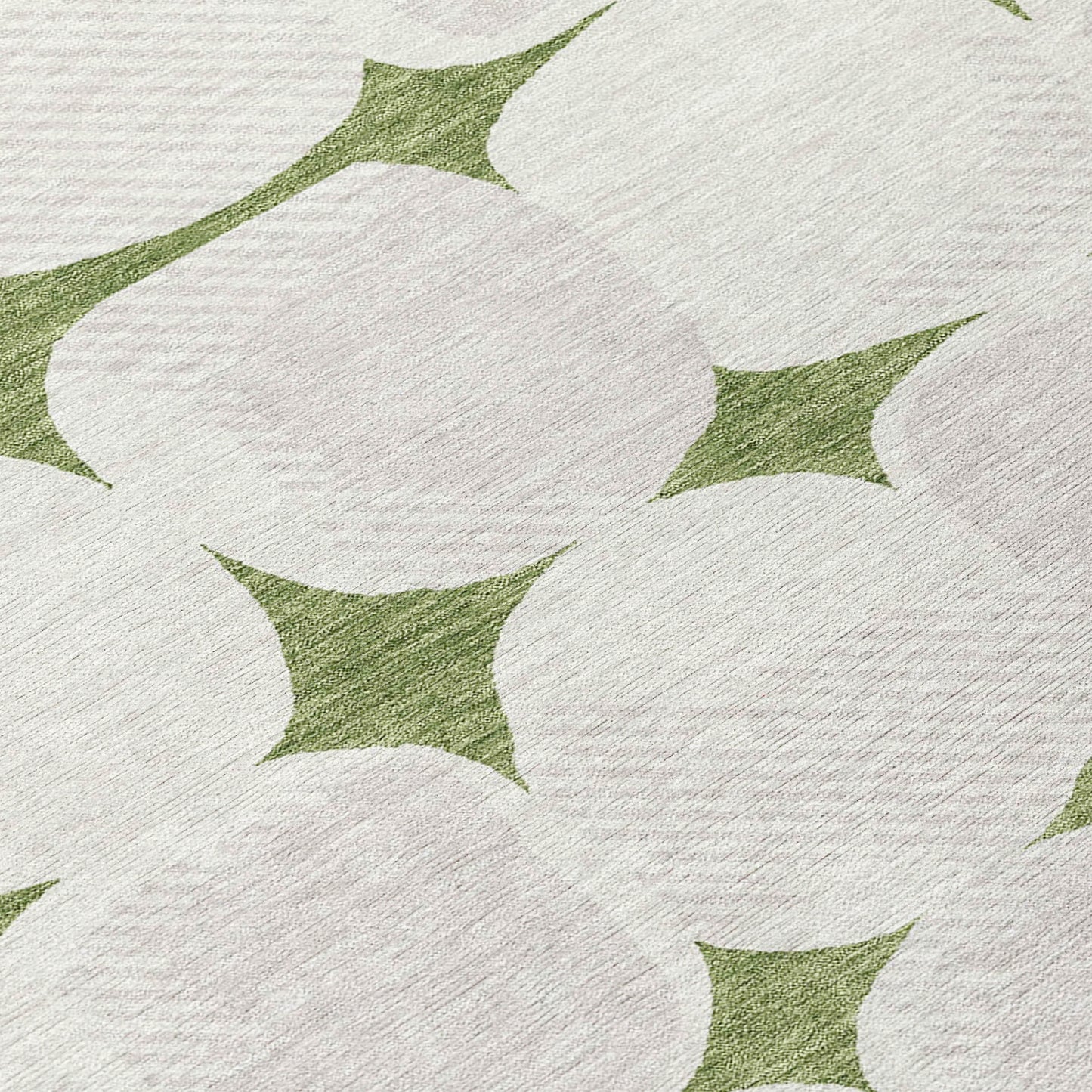 Tabselect Home Line 5' X 8' Green And Beige Abstract Washable Indoor Outdoor Area Rug