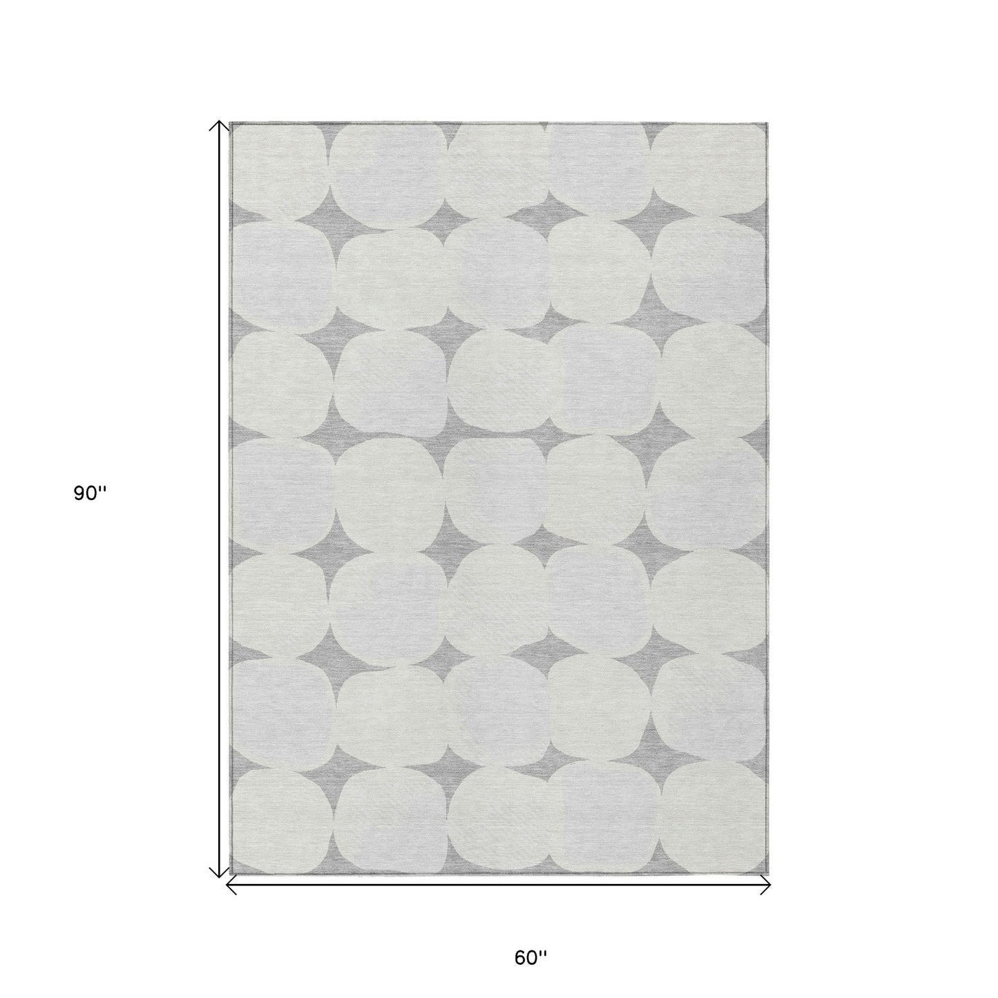 Tabselect Home Line 5' X 8' Gray And Beige Abstract Washable Indoor Outdoor Area Rug