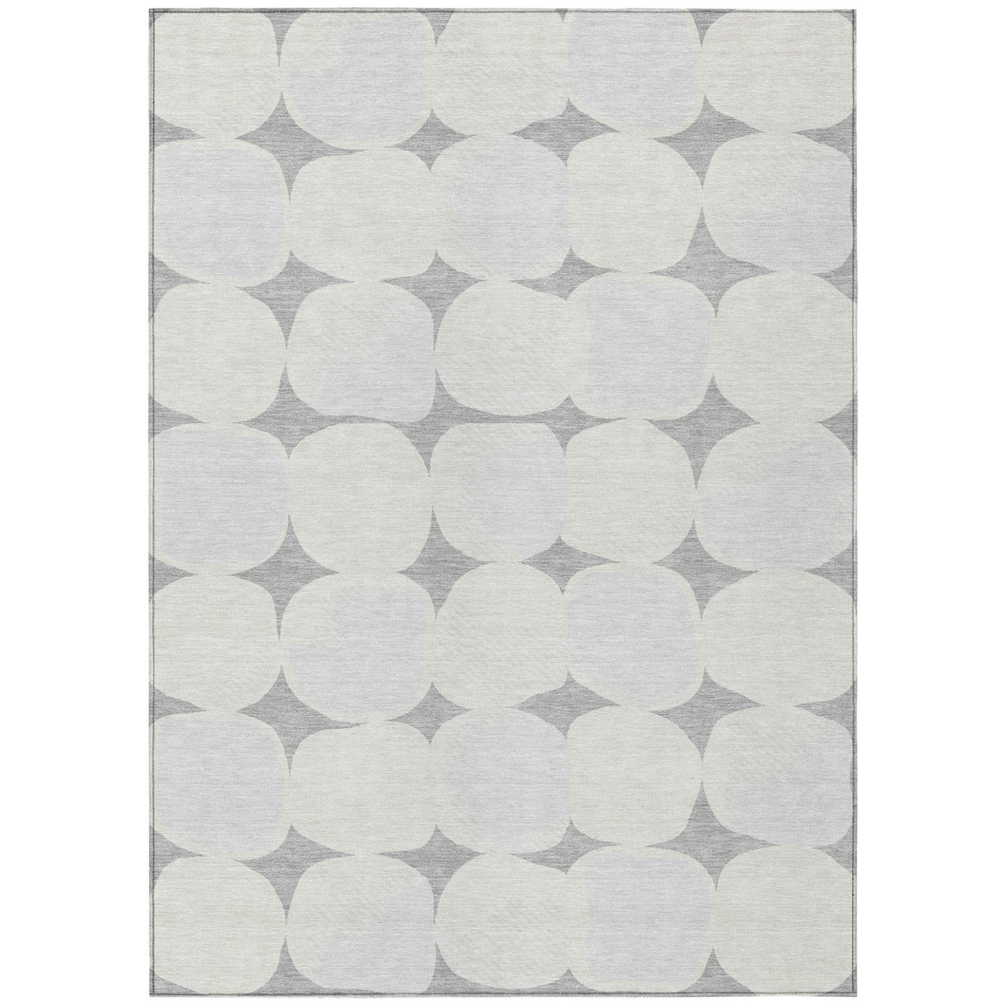 Tabselect Home Line 5' X 8' Gray And Beige Abstract Washable Indoor Outdoor Area Rug