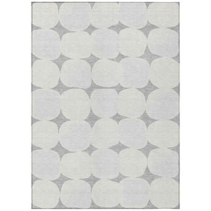 Tabselect Home Line 5' X 8' Gray And Beige Abstract Washable Indoor Outdoor Area Rug