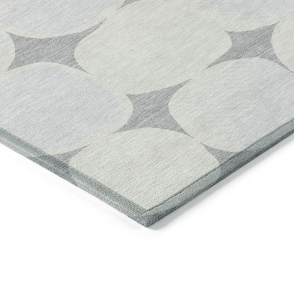Tabselect Home Line 5' X 8' Gray And Beige Abstract Washable Indoor Outdoor Area Rug