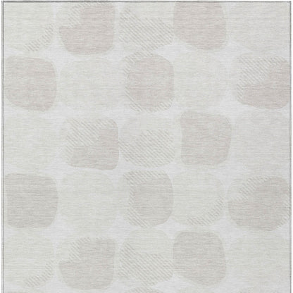 Tabselect Home Line 5' X 8' Ivory And Beige Abstract Washable Indoor Outdoor Area Rug