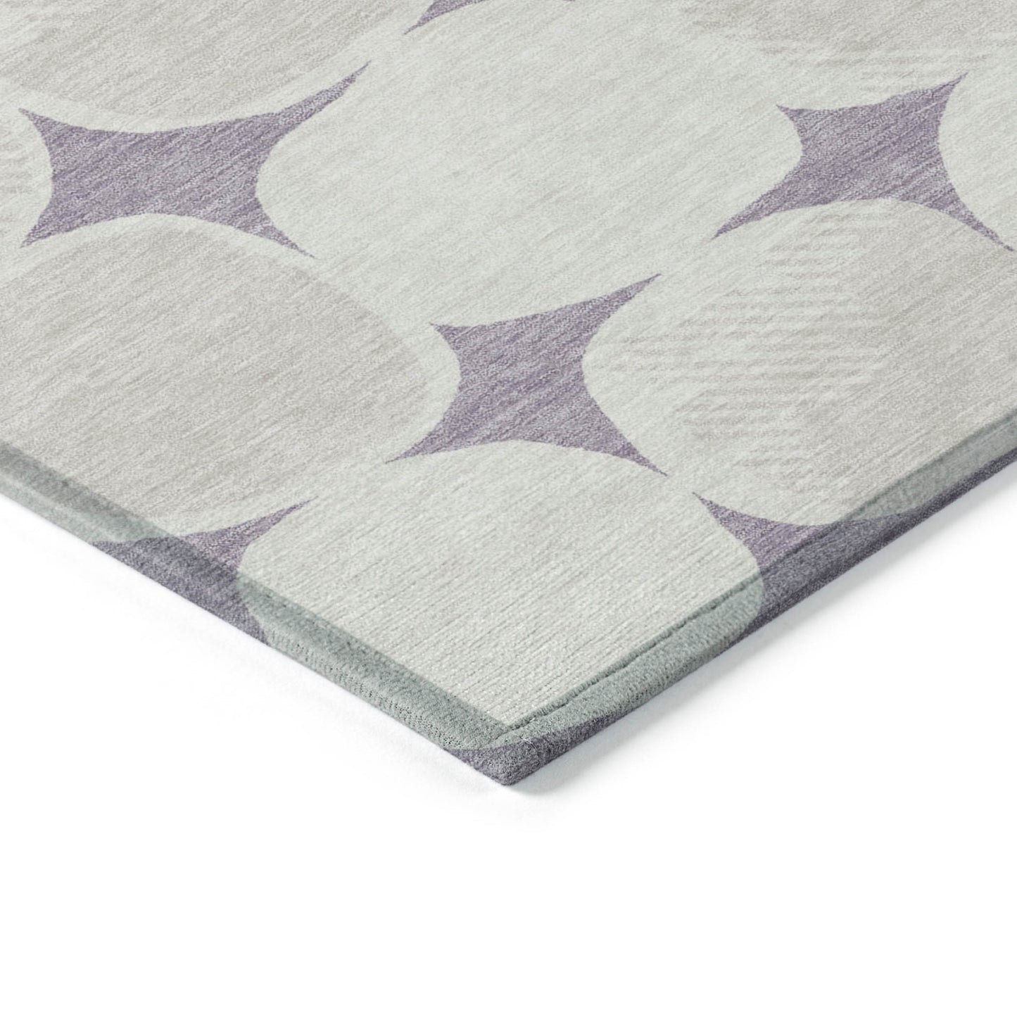 Tabselect Home Line 5' X 8' Lavender Beige And Ivory Abstract Washable Indoor Outdoor Area Rug