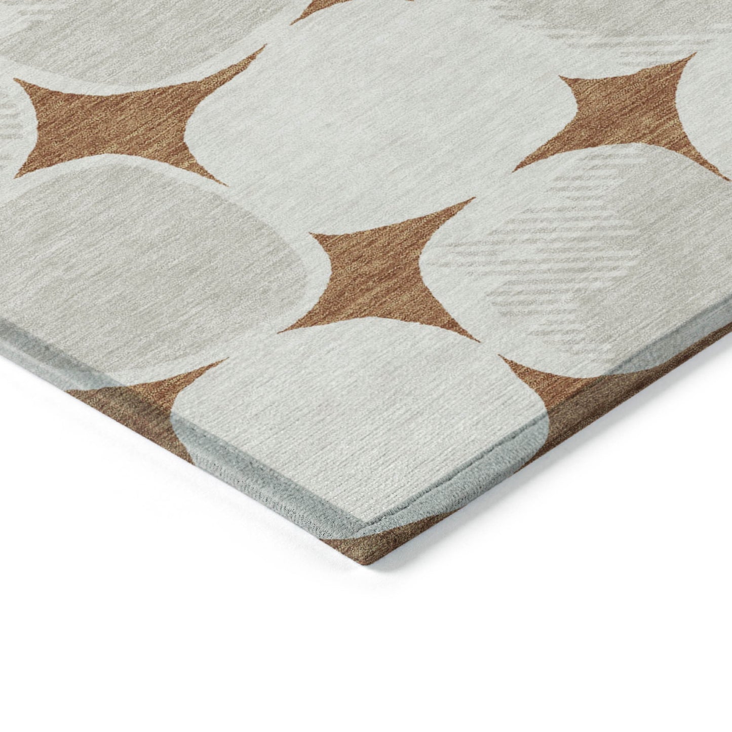 Tabselect Home Line 5' X 8' Brown And Ivory Abstract Washable Indoor Outdoor Area Rug