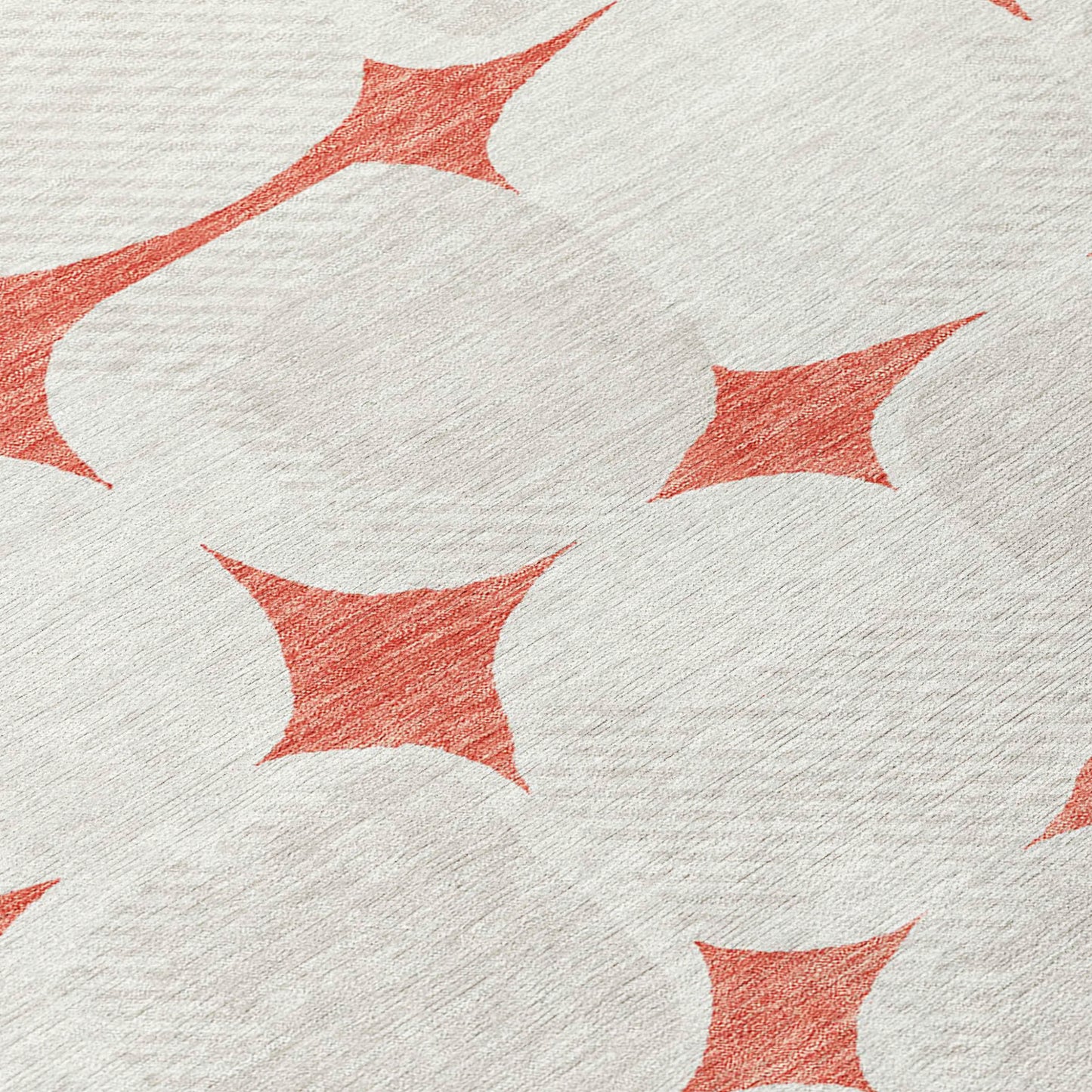 Tabselect Home Line 5' X 8' Salmon Beige And Ivory Abstract Washable Indoor Outdoor Area Rug