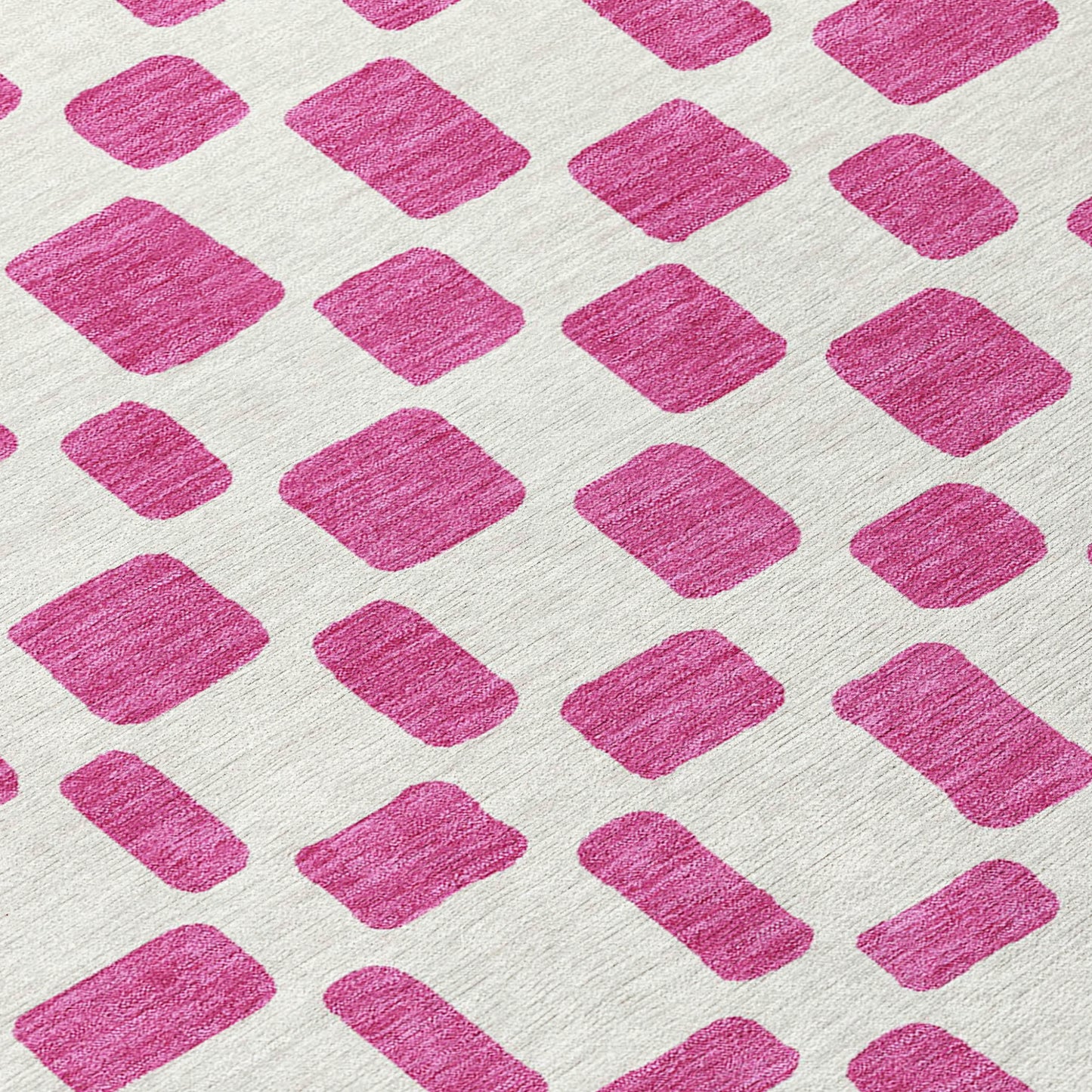 Tabselect Home Line 5' X 8' Blush And Ivory Geometric Washable Indoor Outdoor Area Rug