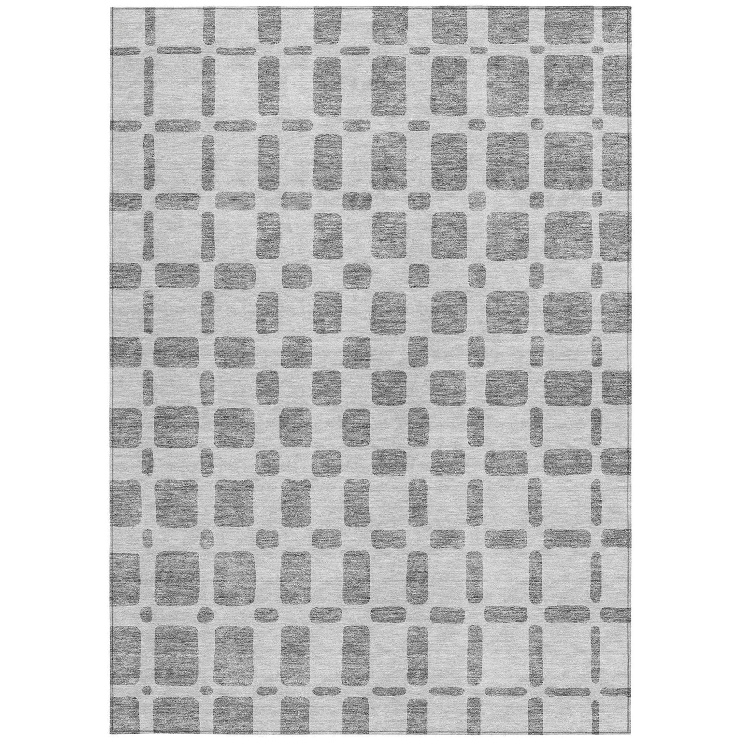 Tabselect Home Line 5' X 8' Gray And Ivory Geometric Washable Indoor Outdoor Area Rug