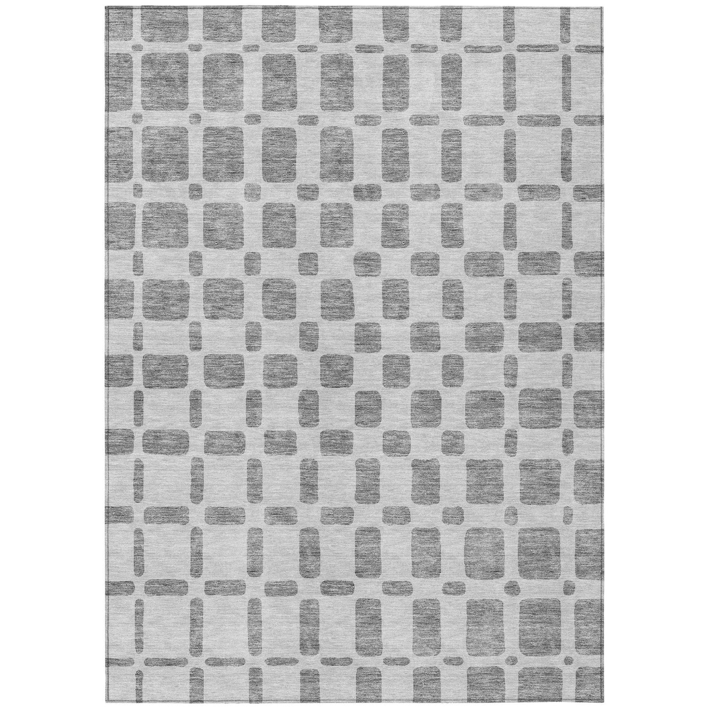 Tabselect Home Line 5' X 8' Gray And Ivory Geometric Washable Indoor Outdoor Area Rug