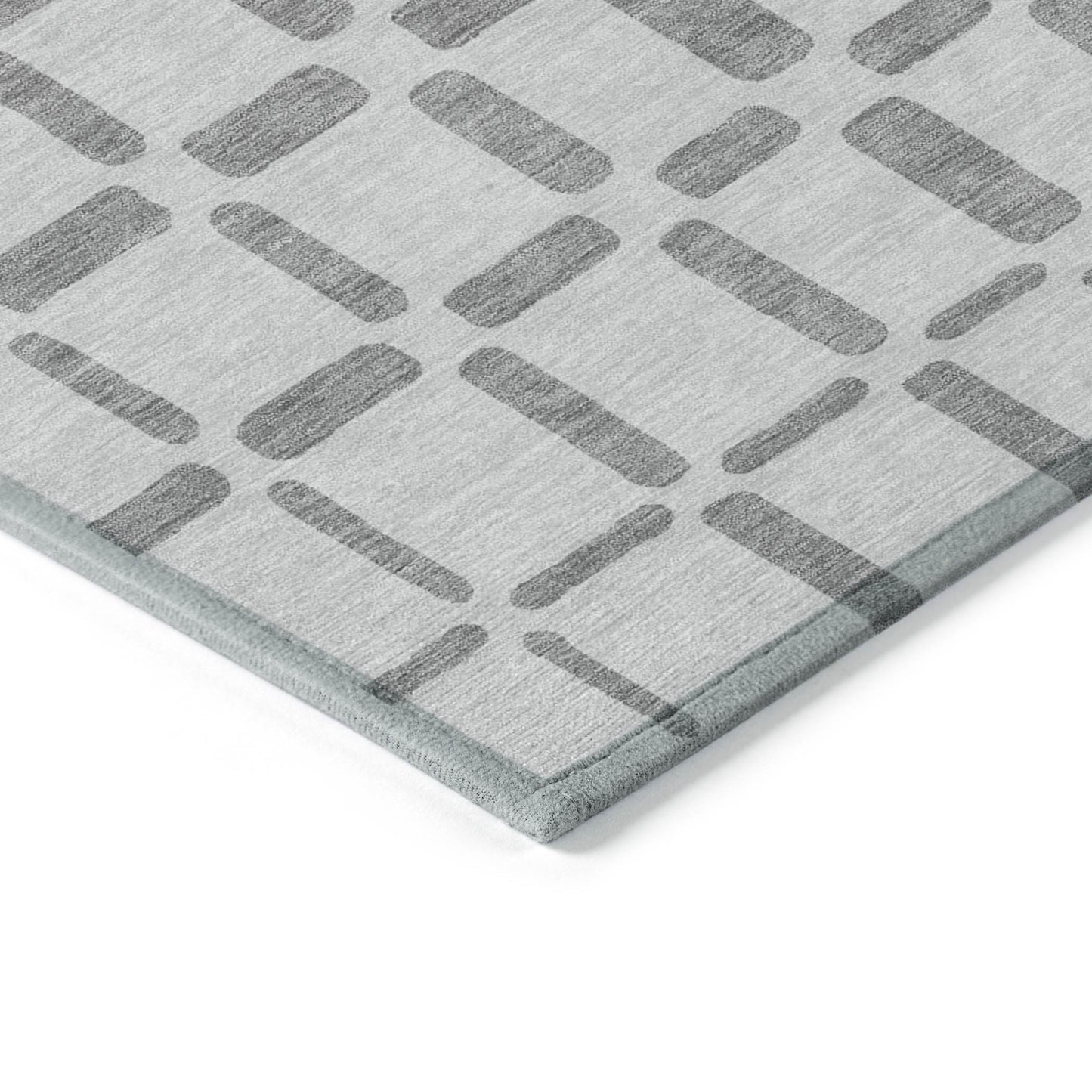 Tabselect Home Line 5' X 8' Gray And Ivory Geometric Washable Indoor Outdoor Area Rug