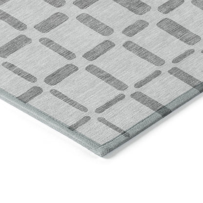 Tabselect Home Line 5' X 8' Gray And Ivory Geometric Washable Indoor Outdoor Area Rug