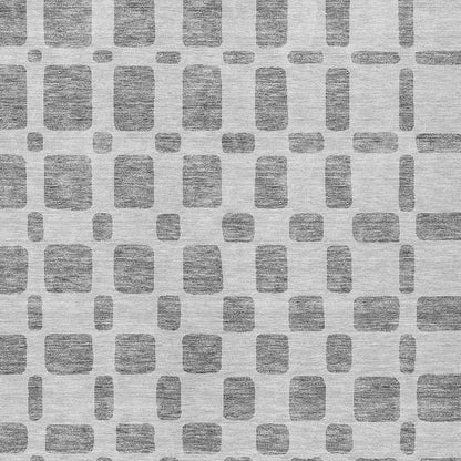 Tabselect Home Line 5' X 8' Gray And Ivory Geometric Washable Indoor Outdoor Area Rug