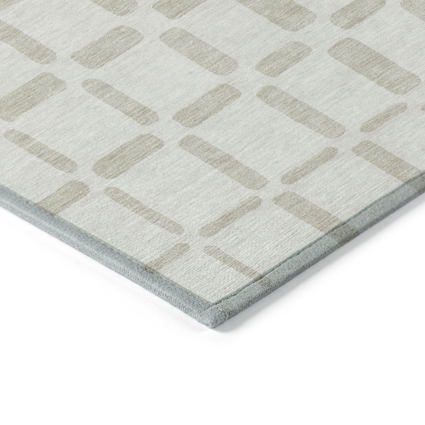 Tabselect Home Line 5' X 8' Ivory And Brown Geometric Washable Indoor Outdoor Area Rug