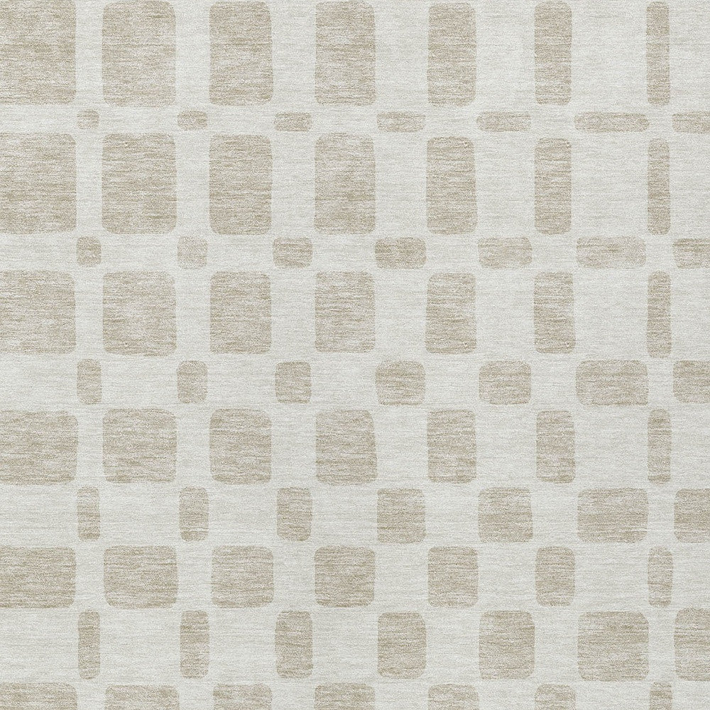 Tabselect Home Line 5' X 8' Ivory And Brown Geometric Washable Indoor Outdoor Area Rug