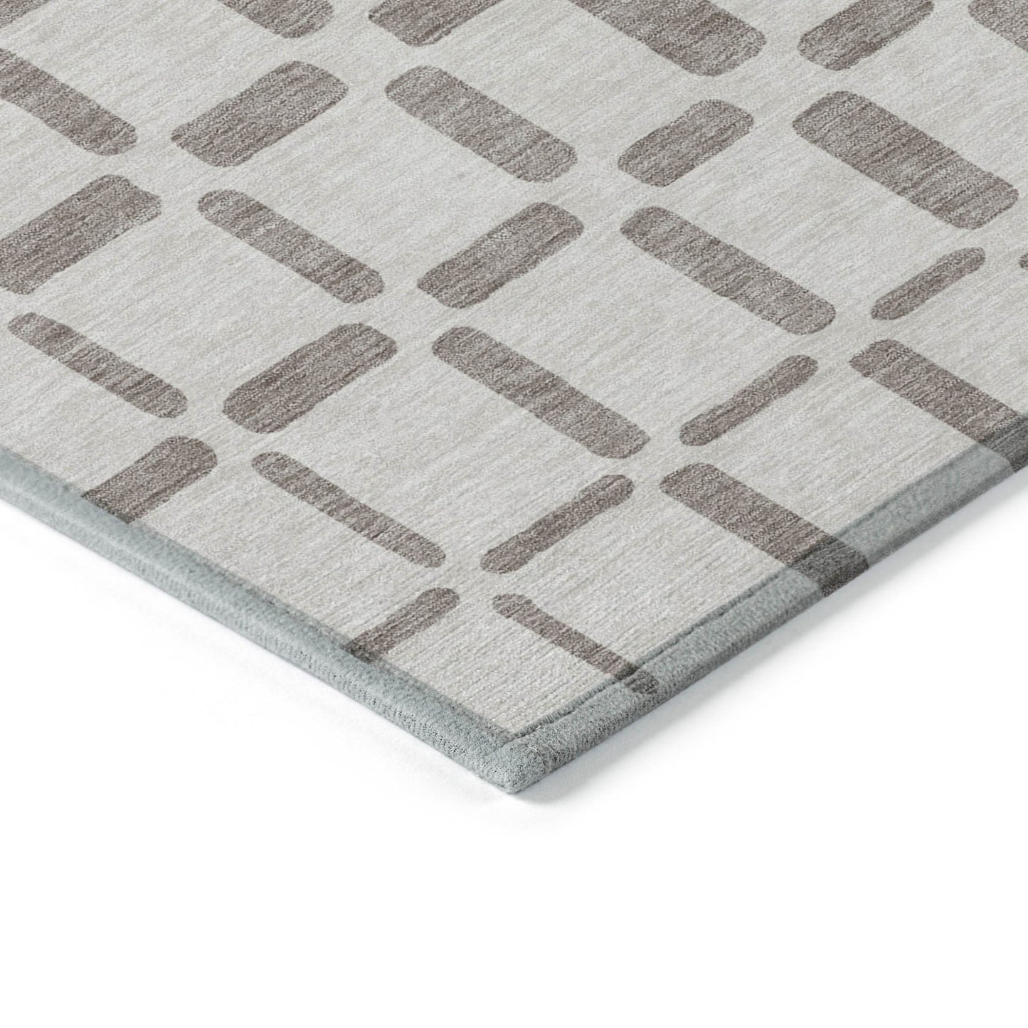 Tabselect Home Line 5' X 8' Taupe And Beige Geometric Washable Indoor Outdoor Area Rug