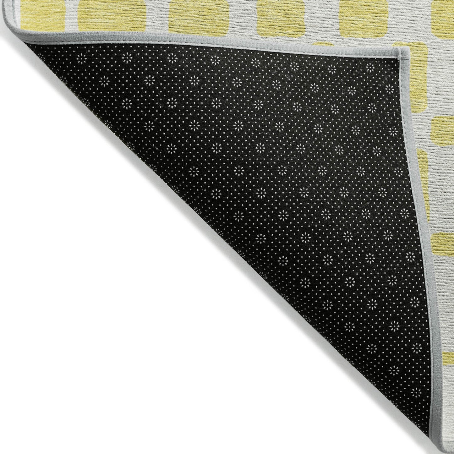 Tabselect Home Line 5' X 8' Yellow And Gray Geometric Washable Indoor Outdoor Area Rug