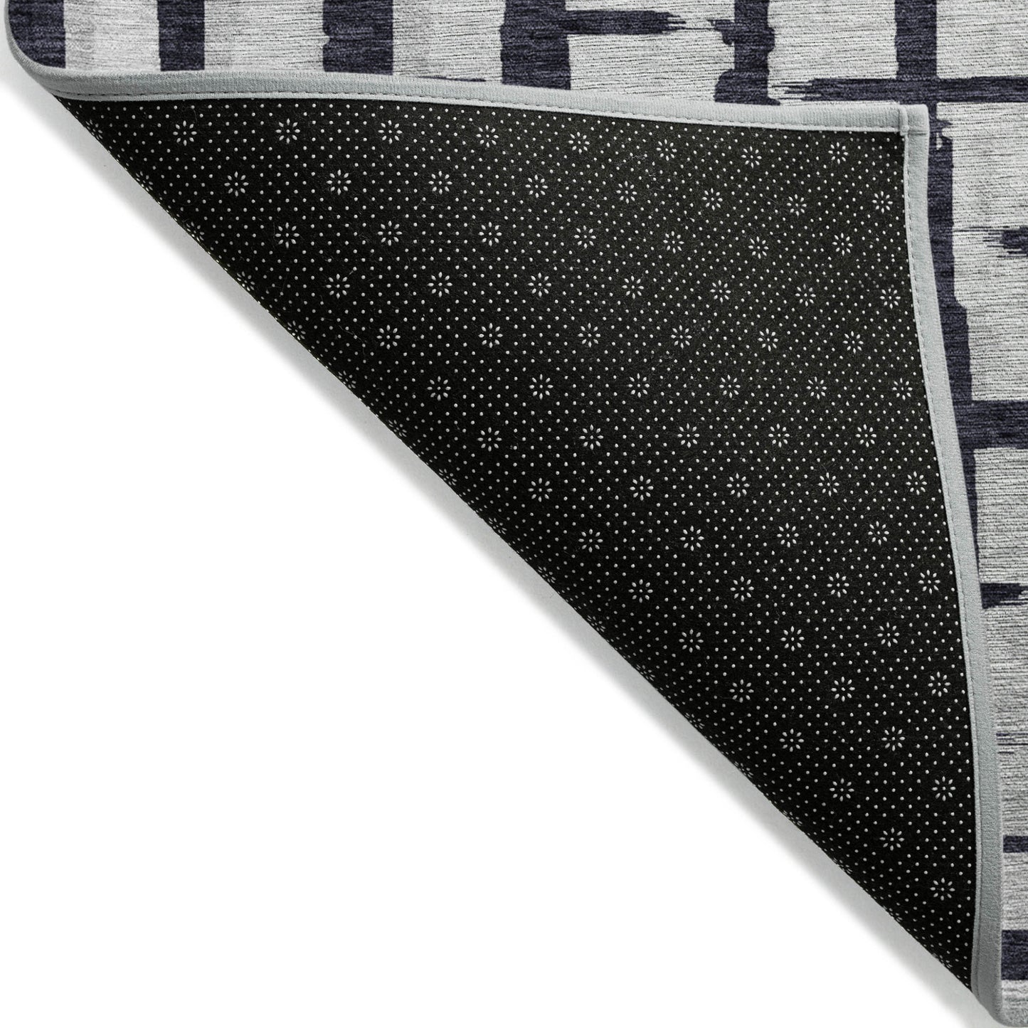 Tabselect Home Line 5' X 8' Black Beige And Gray Striped Washable Indoor Outdoor Area Rug