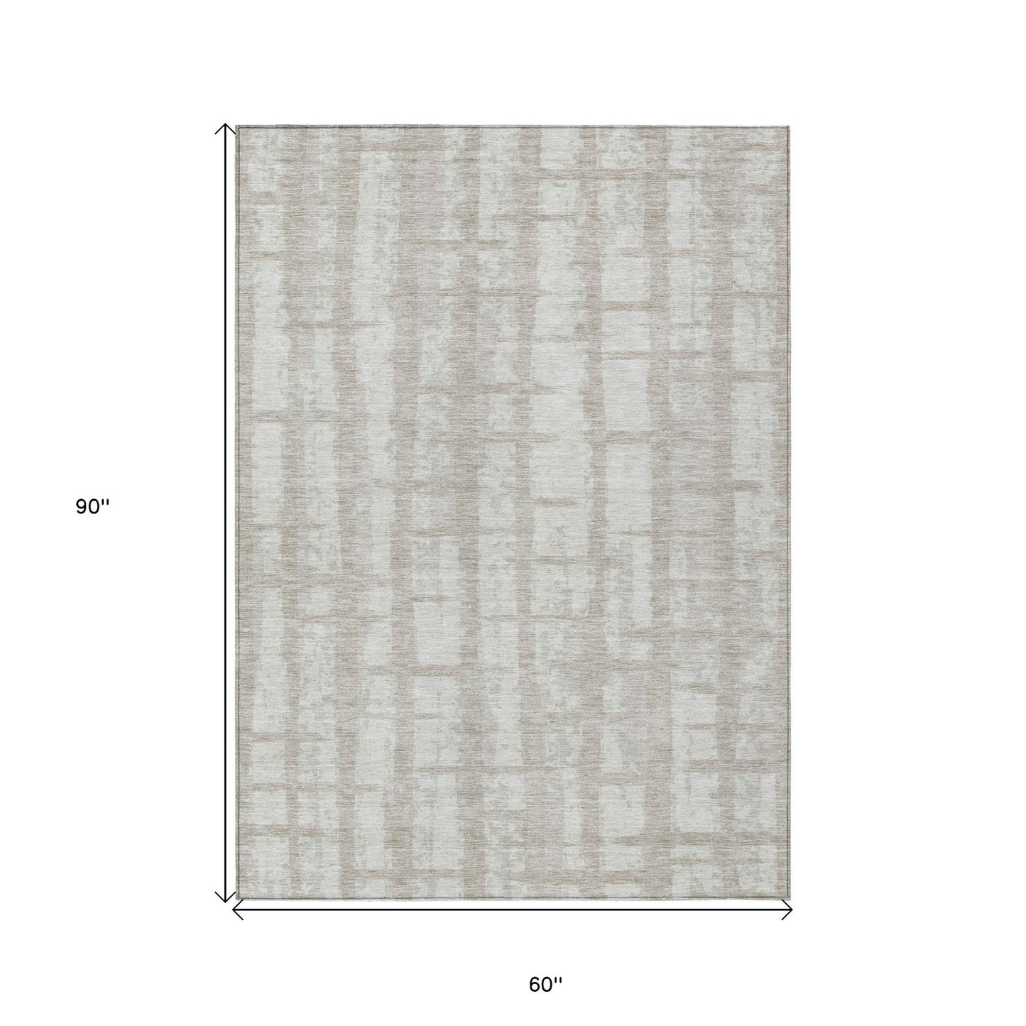Tabselect Home Line 5' X 8' Taupe And Beige Striped Washable Indoor Outdoor Area Rug