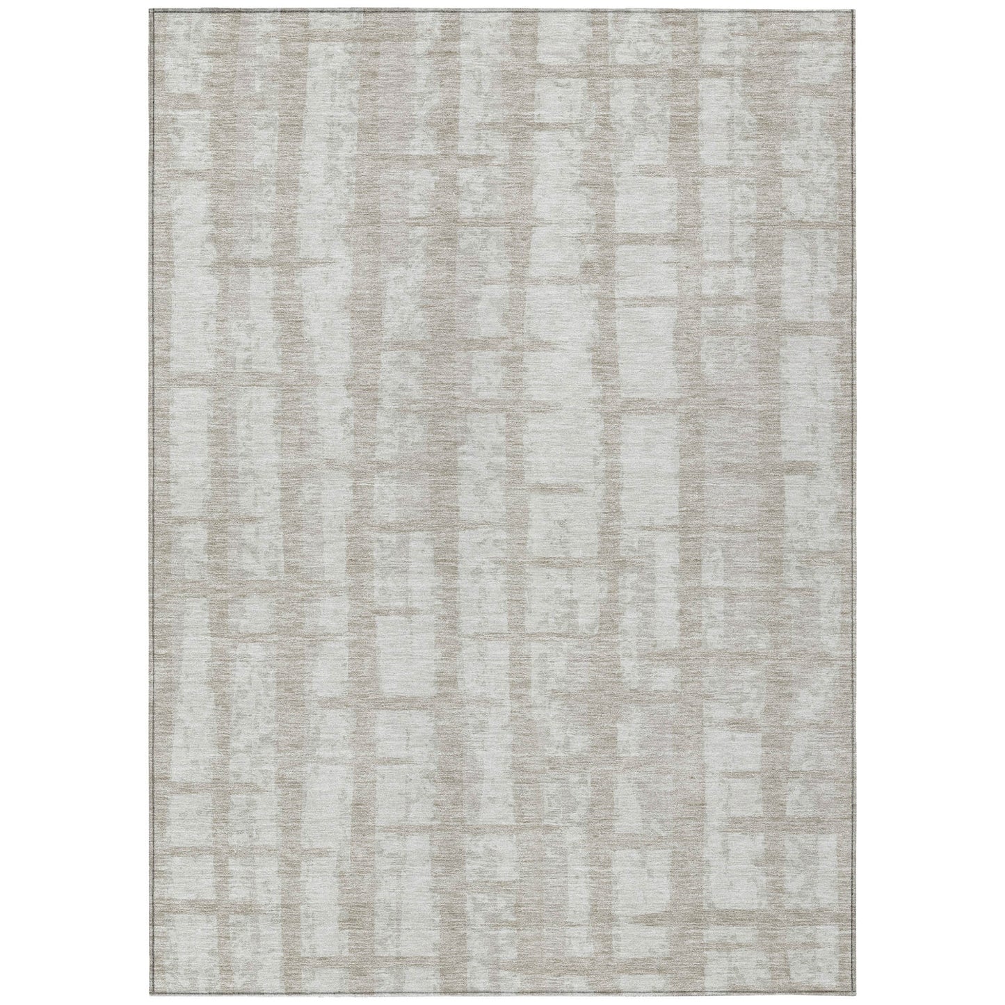 Tabselect Home Line 5' X 8' Taupe And Beige Striped Washable Indoor Outdoor Area Rug