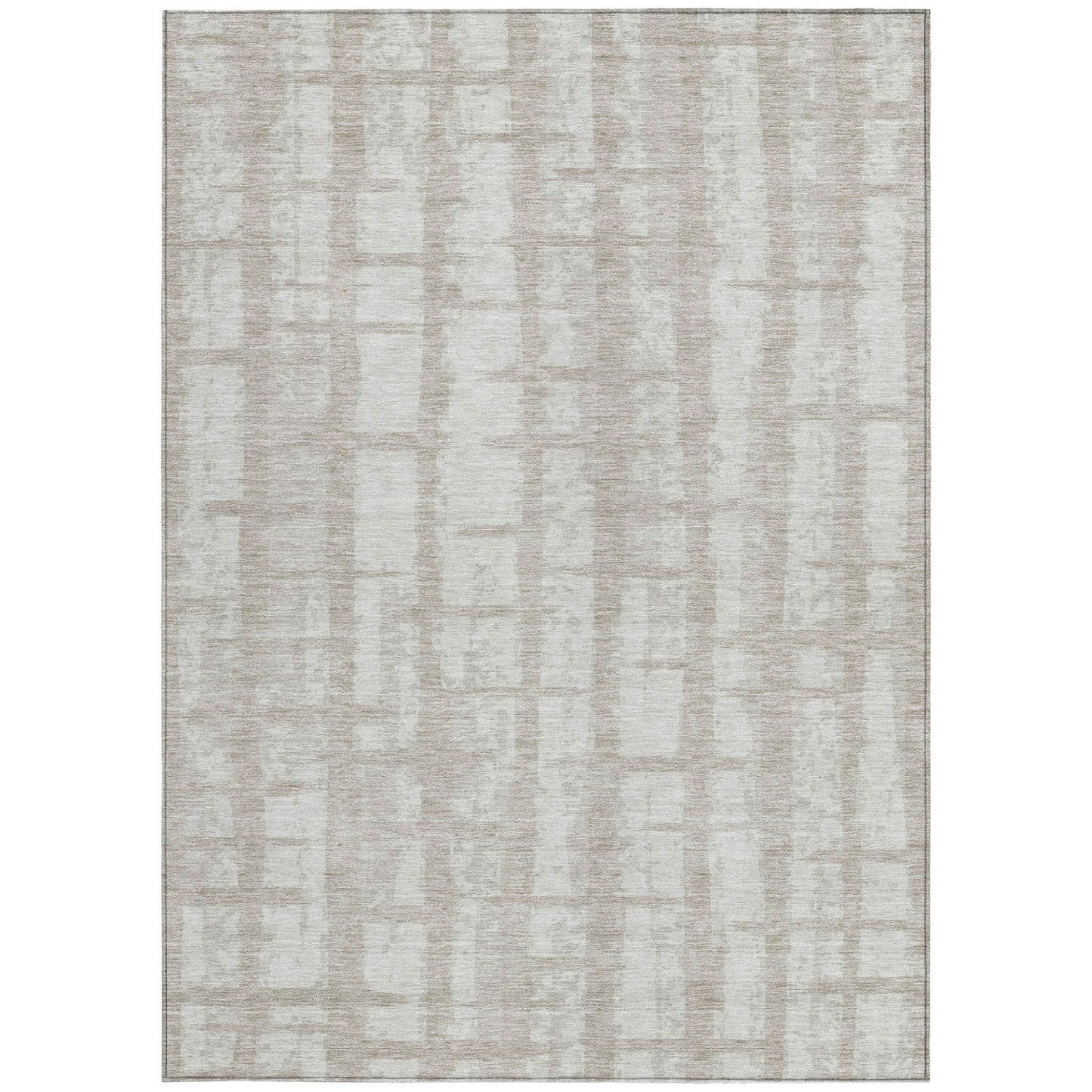 Tabselect Home Line 5' X 8' Taupe And Beige Striped Washable Indoor Outdoor Area Rug