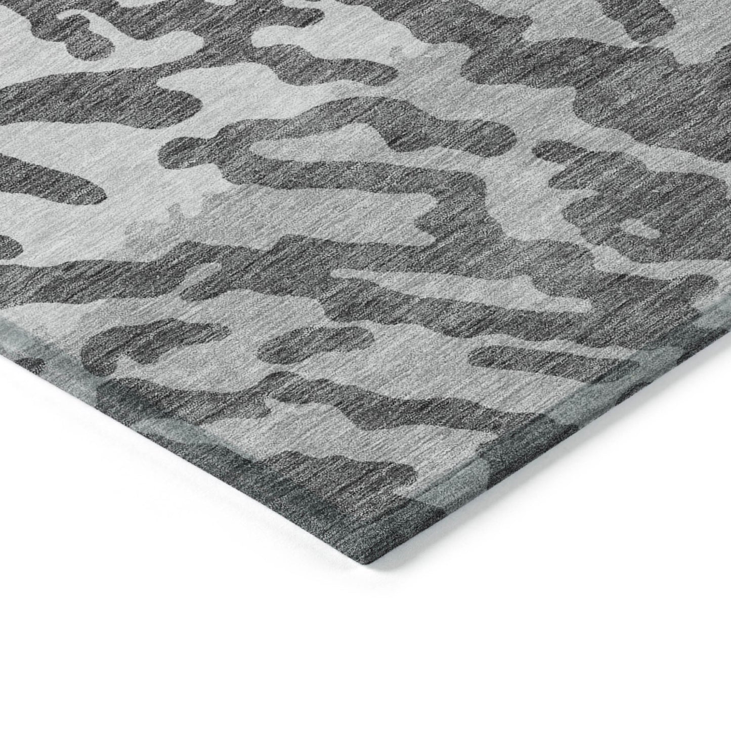 Tabselect Home Line 5' X 8' Gray And Ivory Animal Print Washable Indoor Outdoor Area Rug