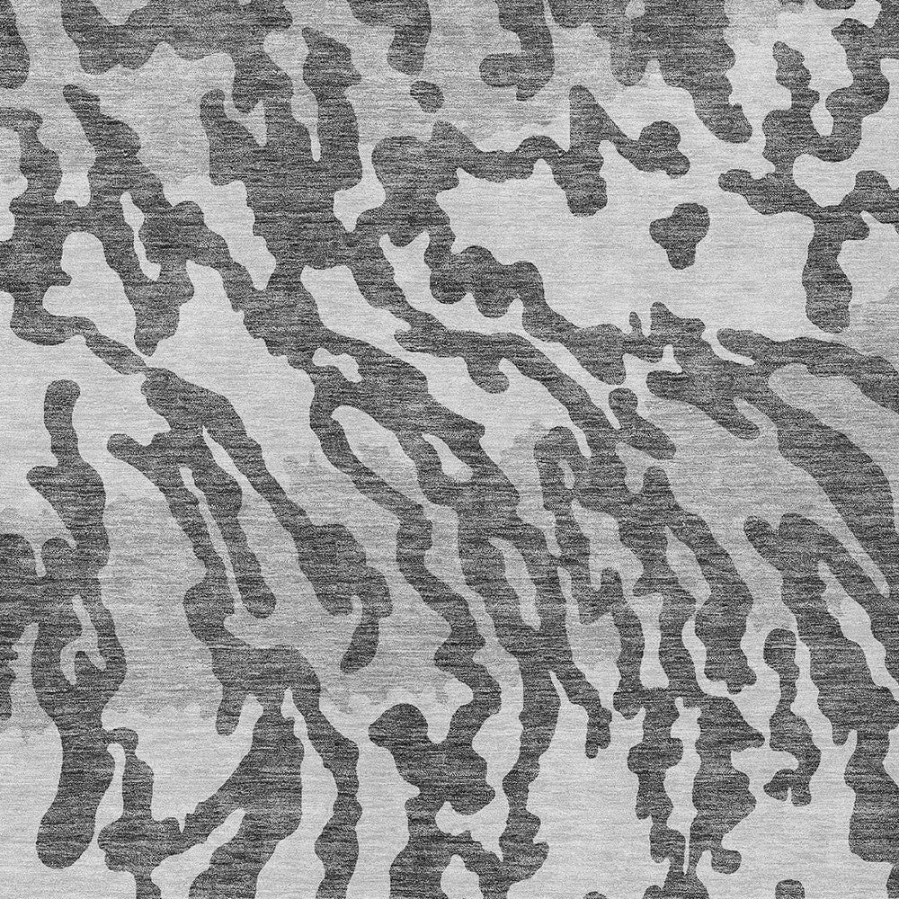 Tabselect Home Line 5' X 8' Gray And Ivory Animal Print Washable Indoor Outdoor Area Rug